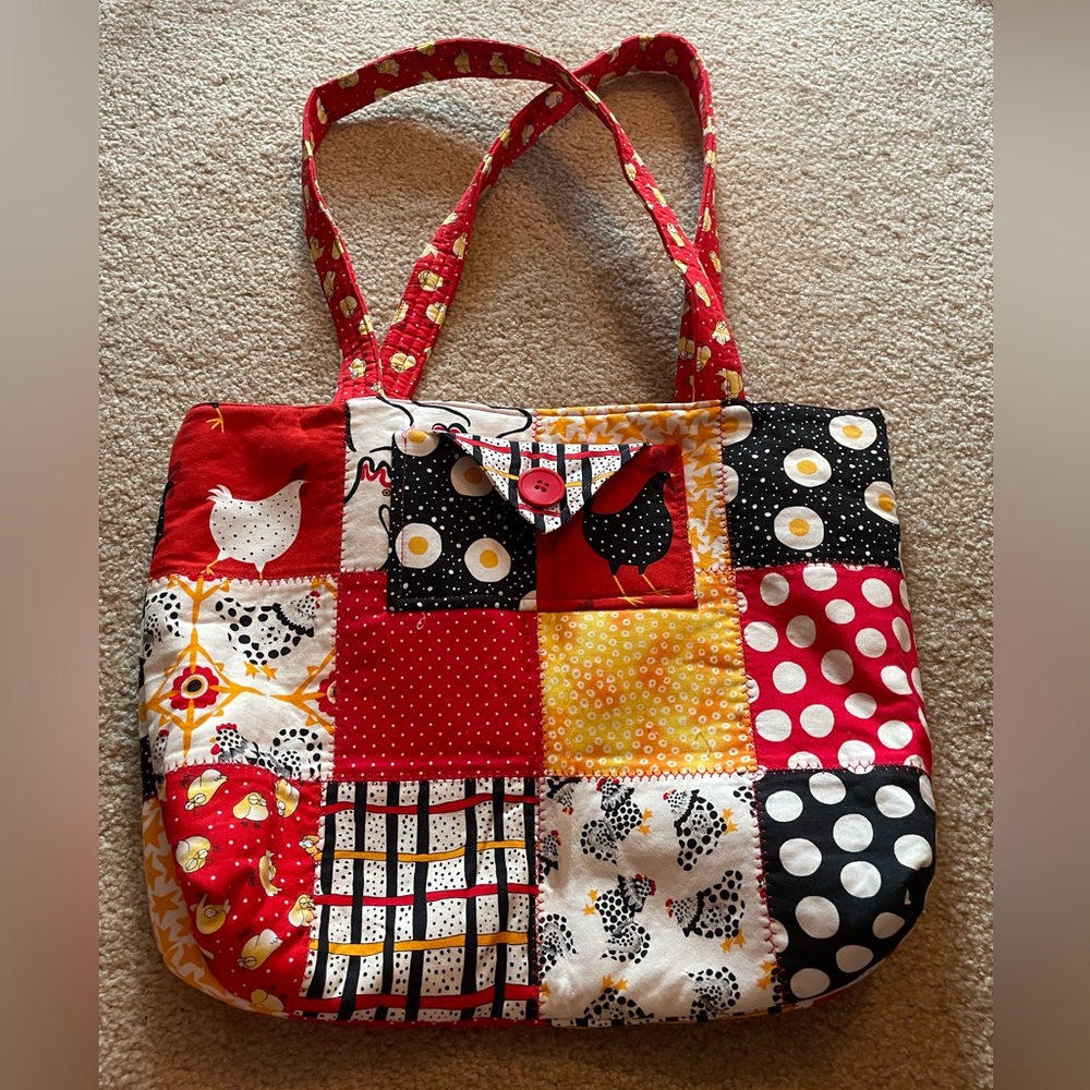 Quilted Rooster Tote